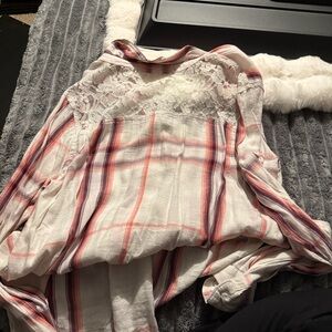 RDI Red and White Plaid Button-Down Shirt